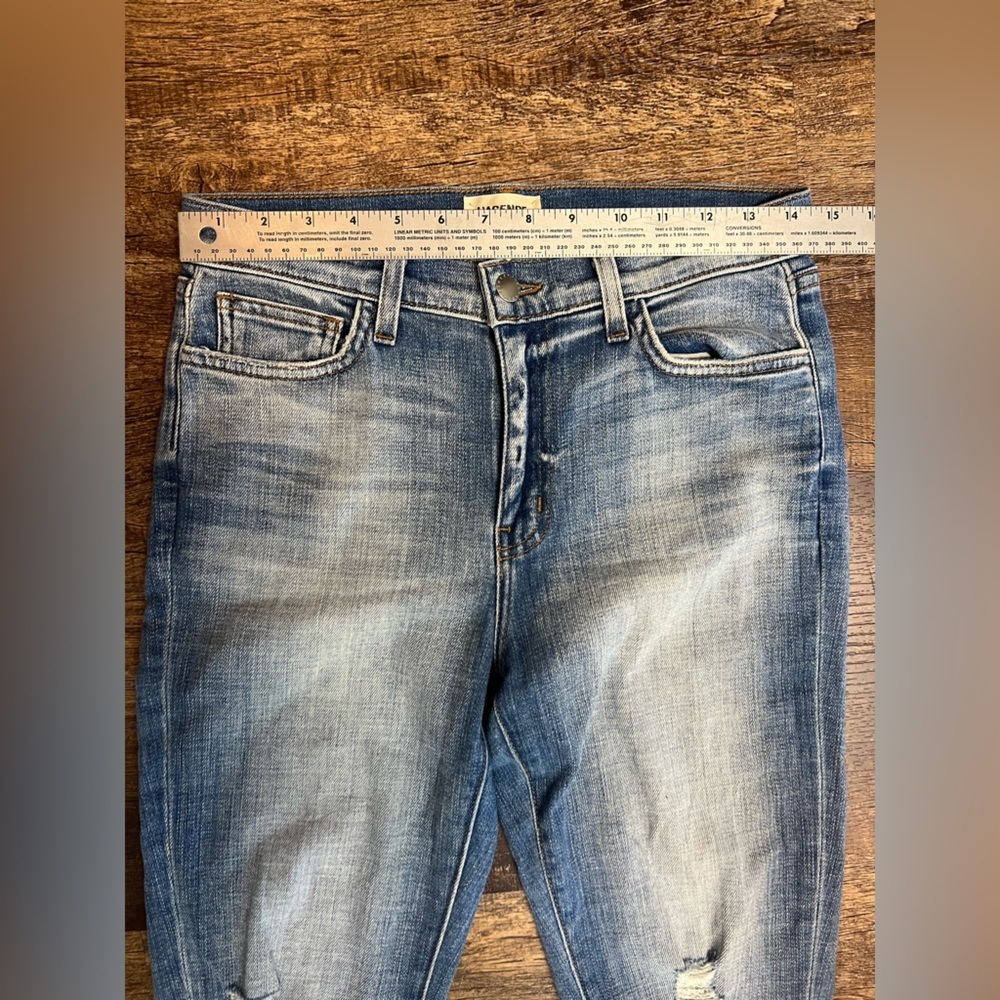NWOT L'AGENCE El Matador High Rise Slim Jeans Size 27 Dry Ice Raw Hem - Picture 8 of 12